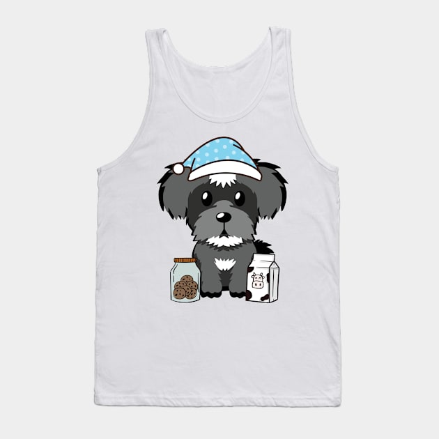 Funny schnauzer is having a midnight snack Tank Top by Pet Station